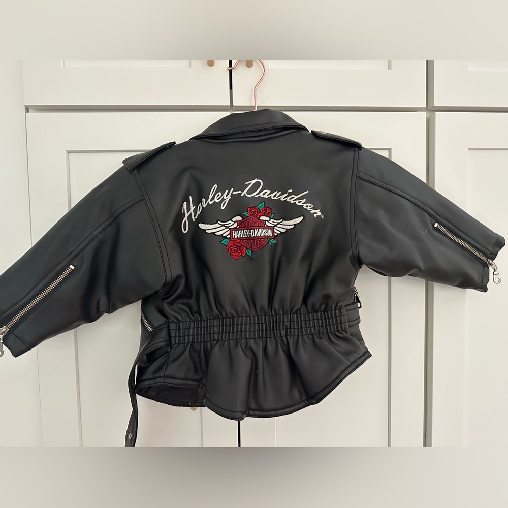Harley Davidson leather moto jacket size 12-18 months